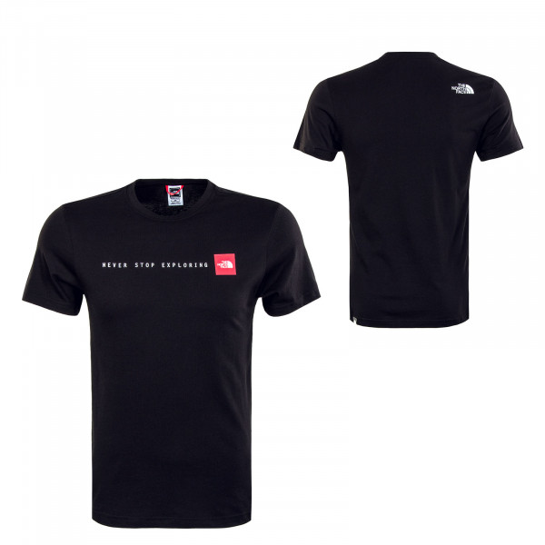 Herren T-Shirt - Never Stop Exploring - Black / Red