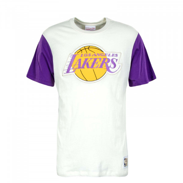 Herren T-Shirt - NBA Color Block Tee LA Lakers - Cream