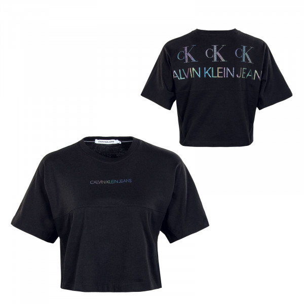 Damen T-Shirt - Back Reflective Logo - Black