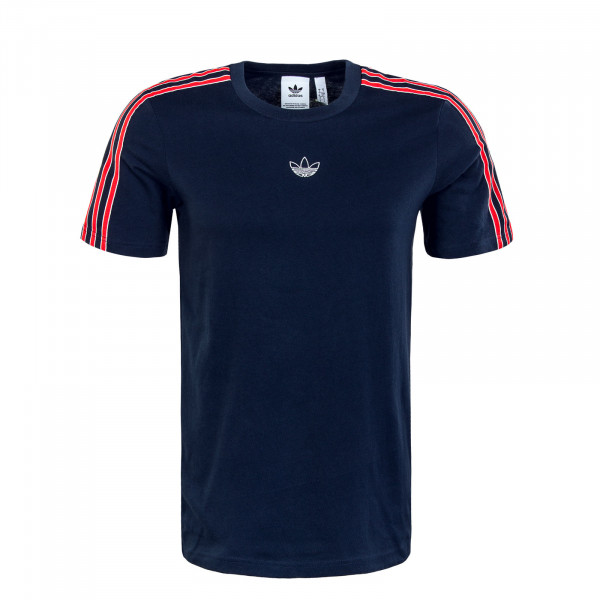 Herren T-Shirt - Sport 3 Stripe - Navy / Red