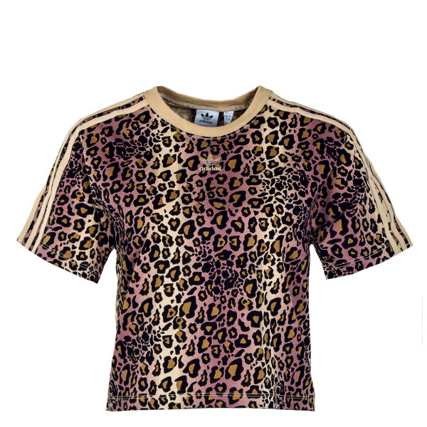 Damen Crop Shirt - TS AOP - Black Multicolor Leo