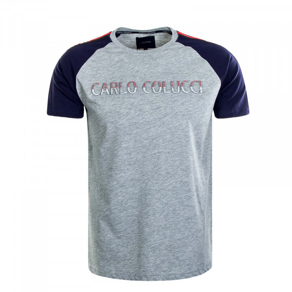 Herren T-Shirt - C2739 - Grey Navy Red