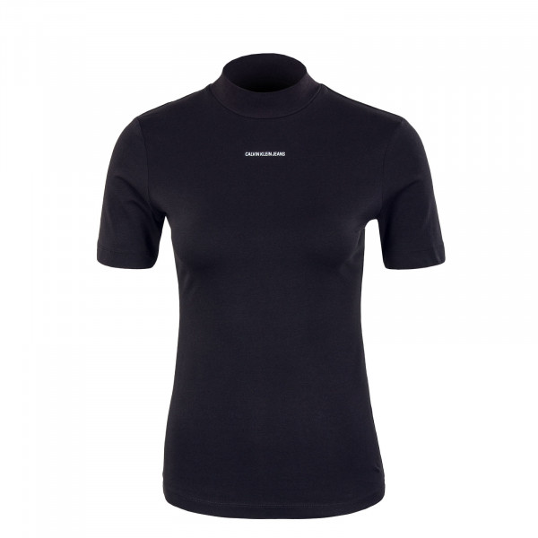 Damen T-Shirt - Micro Branding Stretch Mock Neck - Black