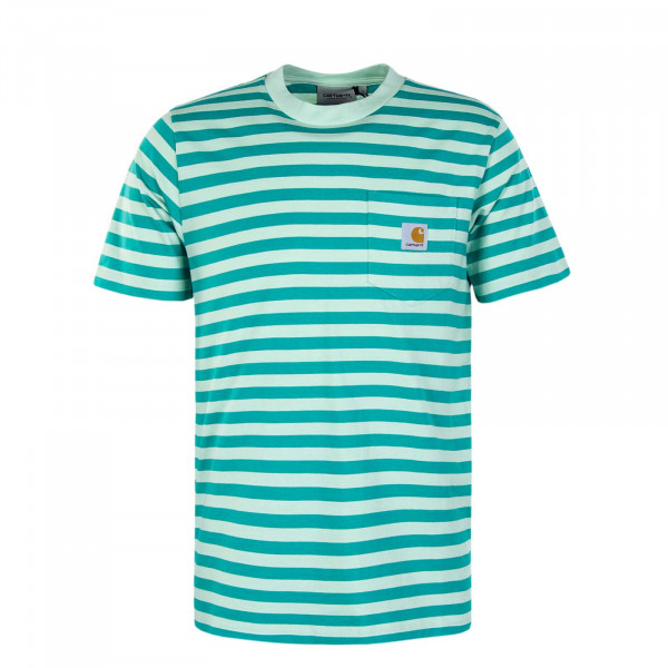 Herren T-Shirt - Scotty Pocket Stripe - Caribbean
