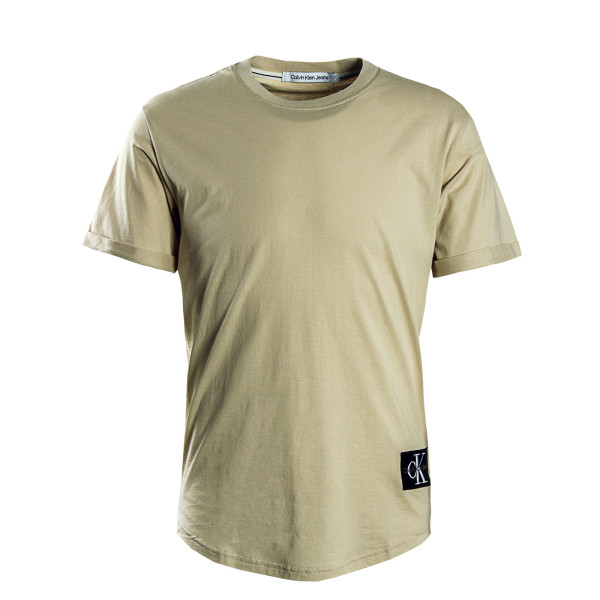 Herren T-Shirt - Badge Turn Up Sleeve Classic - Beige
