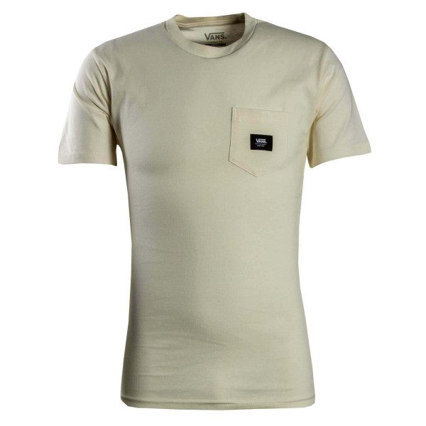 Herren T-Shirt - Woven Patch Pocket - Antique White