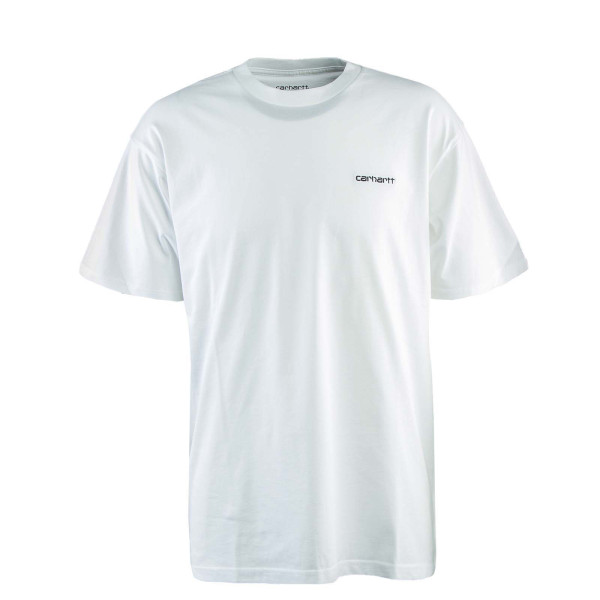 Herren T-Shirt - Script Embroidery - White / Black